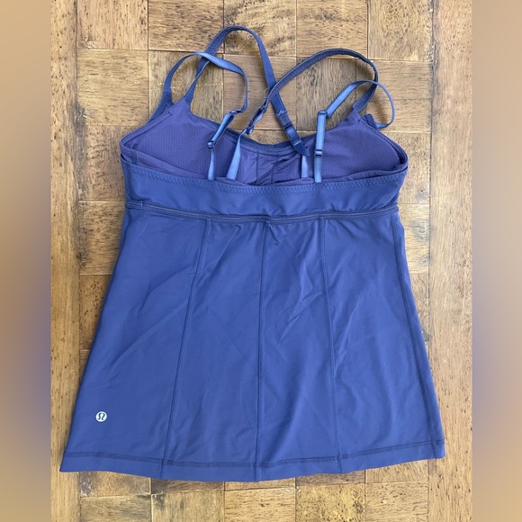 Lululemon tank with built in bra and removable pads. Size 10. Color - purple - Picture 4 of 5